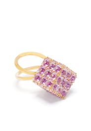 Swarovski Curiosa double-band cocktail ring - Viola