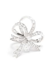 Swarovski Volta bow large cocktail ring - Argento