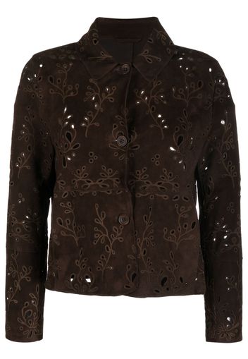S.W.O.R.D 6.6.44 guipure-lace shirt jacket - Marrone