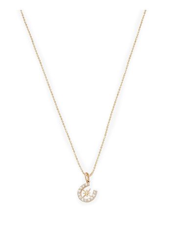 Sydney Evan 14kt yellow gold Starburst Horseshoe diamond charm necklace - Oro