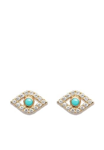 Sydney Evan 14kt yellow gold Evil Eye stud earrings - Oro