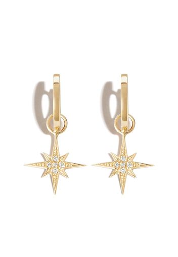 Sydney Evan 18kt yellow gold Starburst charm diamond hoop earrings - Oro