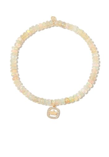 Sydney Evan 14kt yellow gold Lotus opal and diamond charm bracelet - Oro