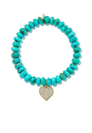 SYDNEY EVAN 14kt yellow gold turquoise and diamond charm bracelet - Oro