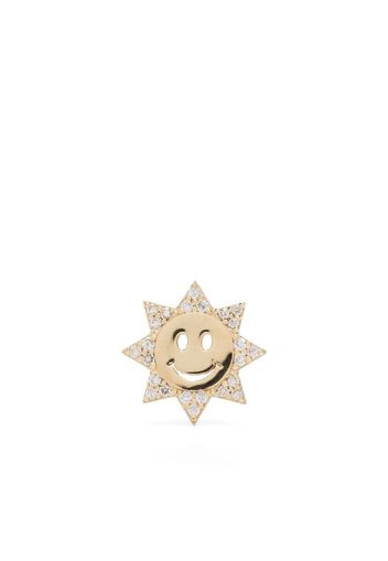 Sydney Evan 14k yellow gold diamond Happy Face earrings - Oro