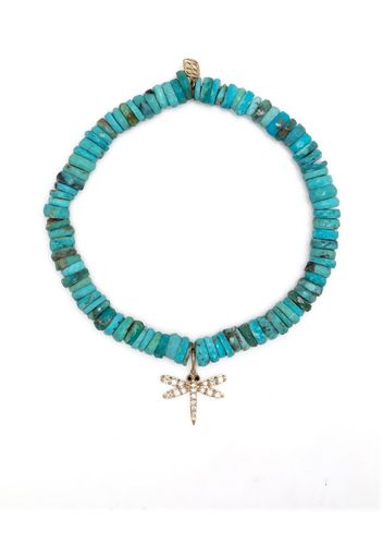 Sydney Evan 14ky yellow gold turquoise beaded bracelet - Blu