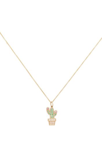 Sydney Evan 14kt yellow gold cactus charm necklace - Oro