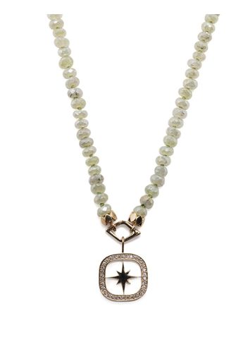 Sydney Evan Collana Starburst in oro giallo 14kt con diamante e prehnite - Verde