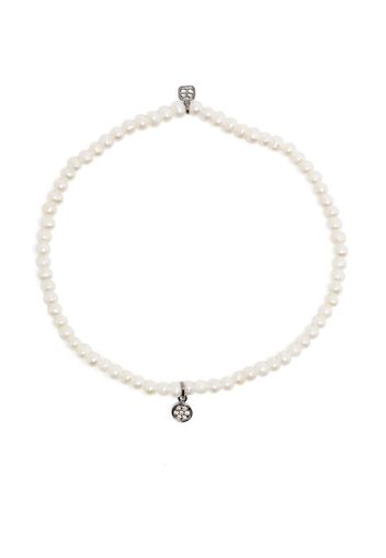 Sydney Evan 14kt white gold charm diamond beaded bracelet - Bianco