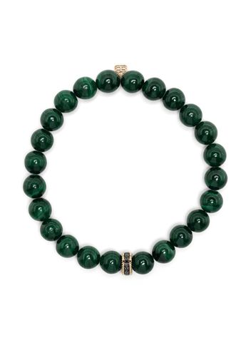Sydney Evan 14kt yellow gold malachite emerald beaded bracelet - Verde