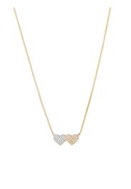 Sydney Evan 14kt yellow gold medium diamond double heart necklace - Oro