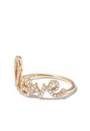 Sydney Evan large 14kt yellow gold Love Script diamond ring - Oro