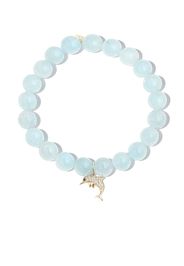 SYDNEY EVAN 14kt yellow gold aquamarine and diamond charm bracelet - Oro