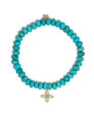 Sydney Evan 14kt yellow gold turquoise beaded bracelet - Blu