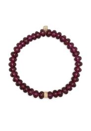 Sydney Evan 14kt yellow gold rhodolite beaded bracelet - Viola