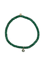 Sydney Evan 14kt yellow gold aventurine beaded bracelet - Verde