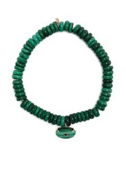 Sydney Evan 14kt yellow gold malachite beaded bracelet - Verde