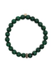 Sydney Evan 14kt yellow gold malachite emerald beaded bracelet - Verde