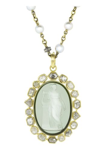 Sylva & Cie 18kt yellow gold diamond Venetian Glass Cameo Pendant - Oro