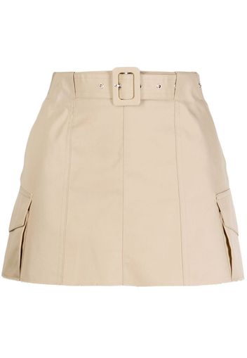 System belted mini skirt - Marrone