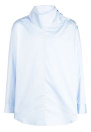 System oversize-pointed collar cotton shirt - Blu