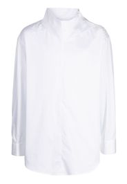 System oversized-pointed collar cotton shirt - Bianco