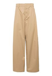 System wide-leg cotton cargo trousers - Marrone