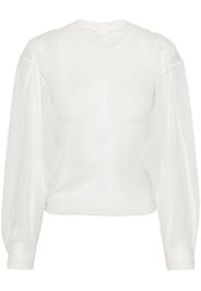 System semi-sheer jersey top - Bianco