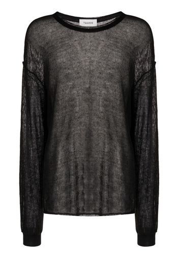 Taakk semi-sheer linen knitted jumper - Nero