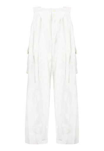 Taakk devoré-effect semi-sheer trousers - Bianco