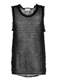 Taakk semi-sheer linen tank top - Nero