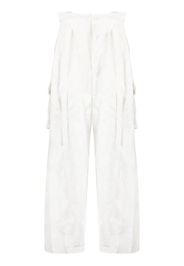 Taakk devoré-effect semi-sheer trousers - Bianco