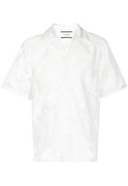 Taakk devoré-effect semi-sheer shirt - Bianco