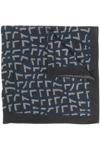 Tagliatore Foulard con stampa geometrica - Blu