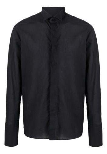 Tagliatore concealed-fastening cotton shirt - Nero