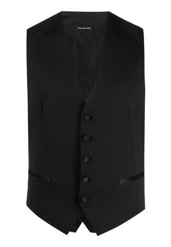 Tagliatore button-down cotton waistcoat - Nero