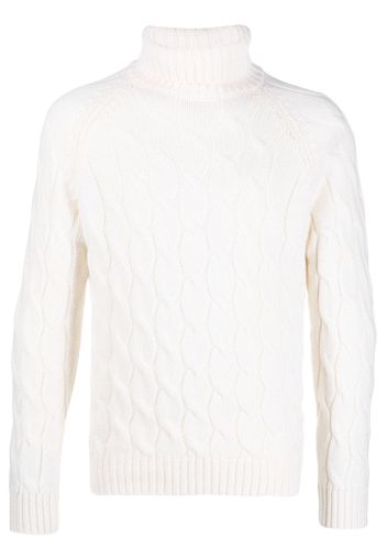 Tagliatore cable-knit roll-neck jumper - Bianco