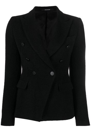 Tagliatore double-breasted virgin wool-blend blazer - Nero