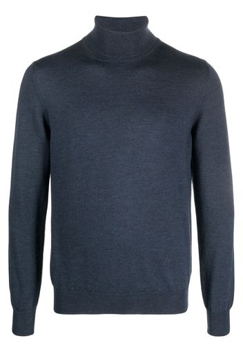 Tagliatore roll-neck wool jumper - Blu