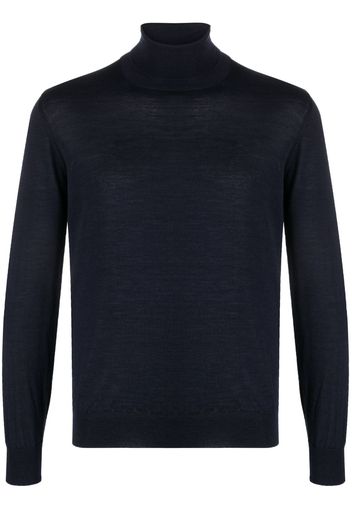 Tagliatore roll-neck fine-knit jumper - Blu