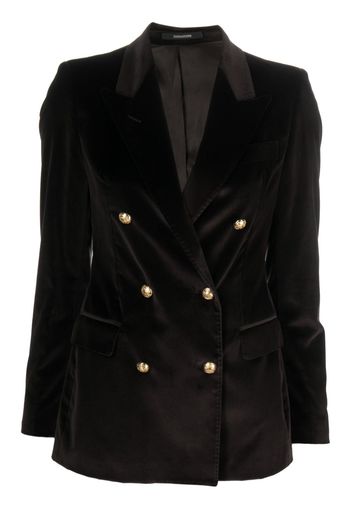 Tagliatore double-breasted velvet blazer - Marrone