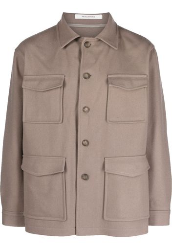 Tagliatore button-up knitted shirt jacket - Grigio