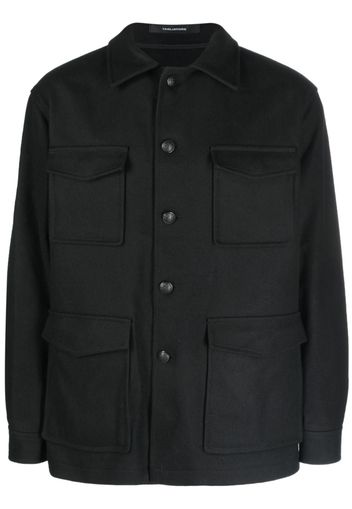 Tagliatore button-up knitted shirt jacket - Nero