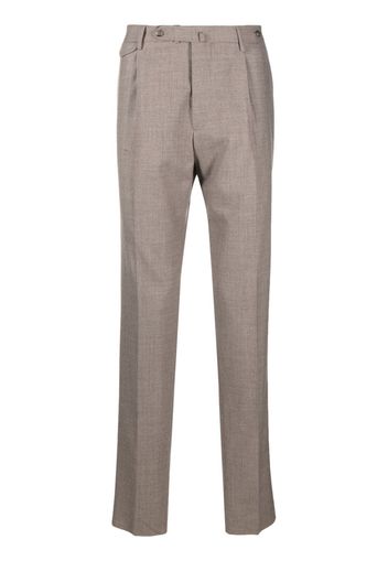 Tagliatore pressed-crease knitted slim-cut trousers - Marrone