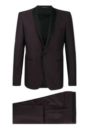 contrast lapel three-piece suit