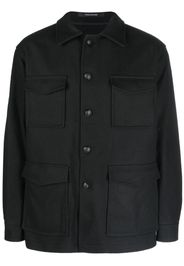 Tagliatore button-up knitted shirt jacket - Nero