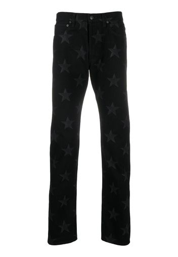 star printed cotton trousers
