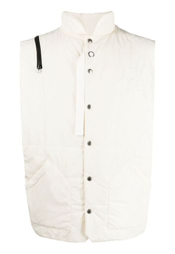Takahiromiyashita The Soloist zip-detail padded gilet jacket - Bianco