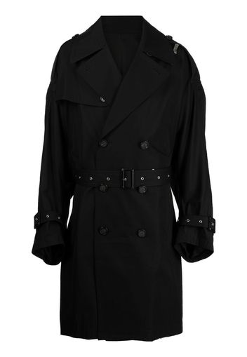 Takahiromiyashita The Soloist decorative-zip belted trench coat - Nero