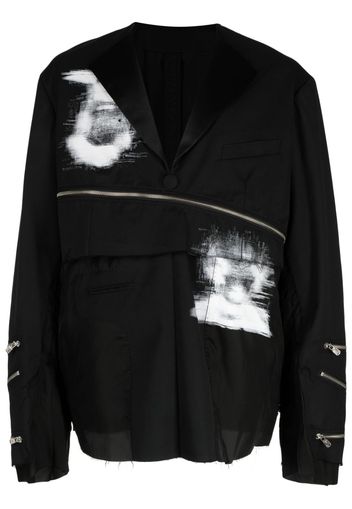 Takahiromiyashita The Soloist graphic-print zip-details jacket - Nero